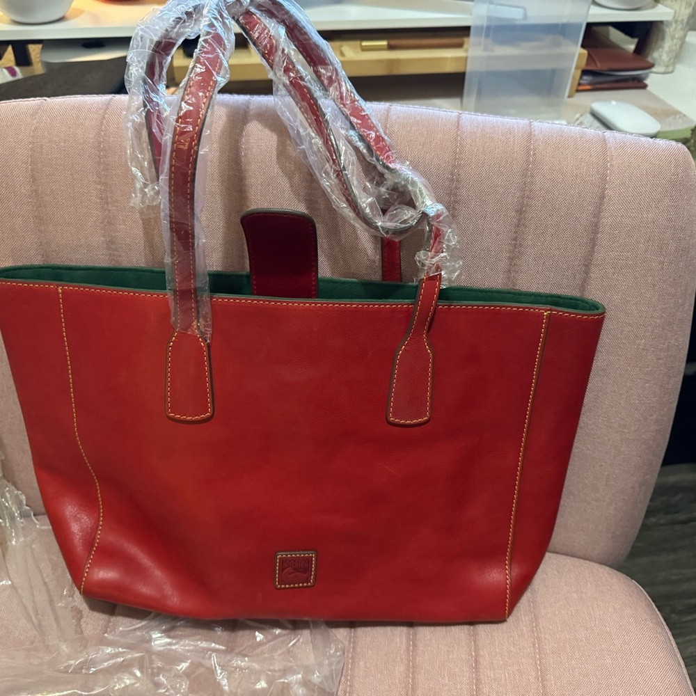Dooney & Bourke Red Leather Tote Bag